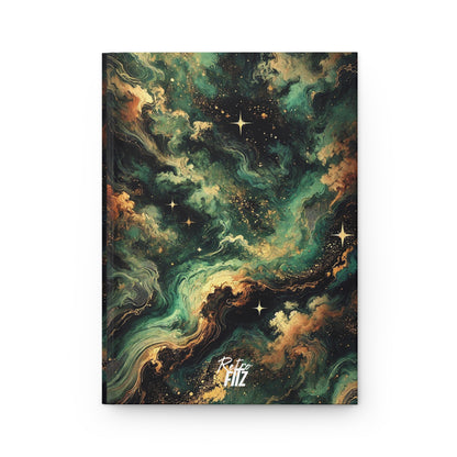 Golden Orbit Galaxy Hardcover Journal Matte