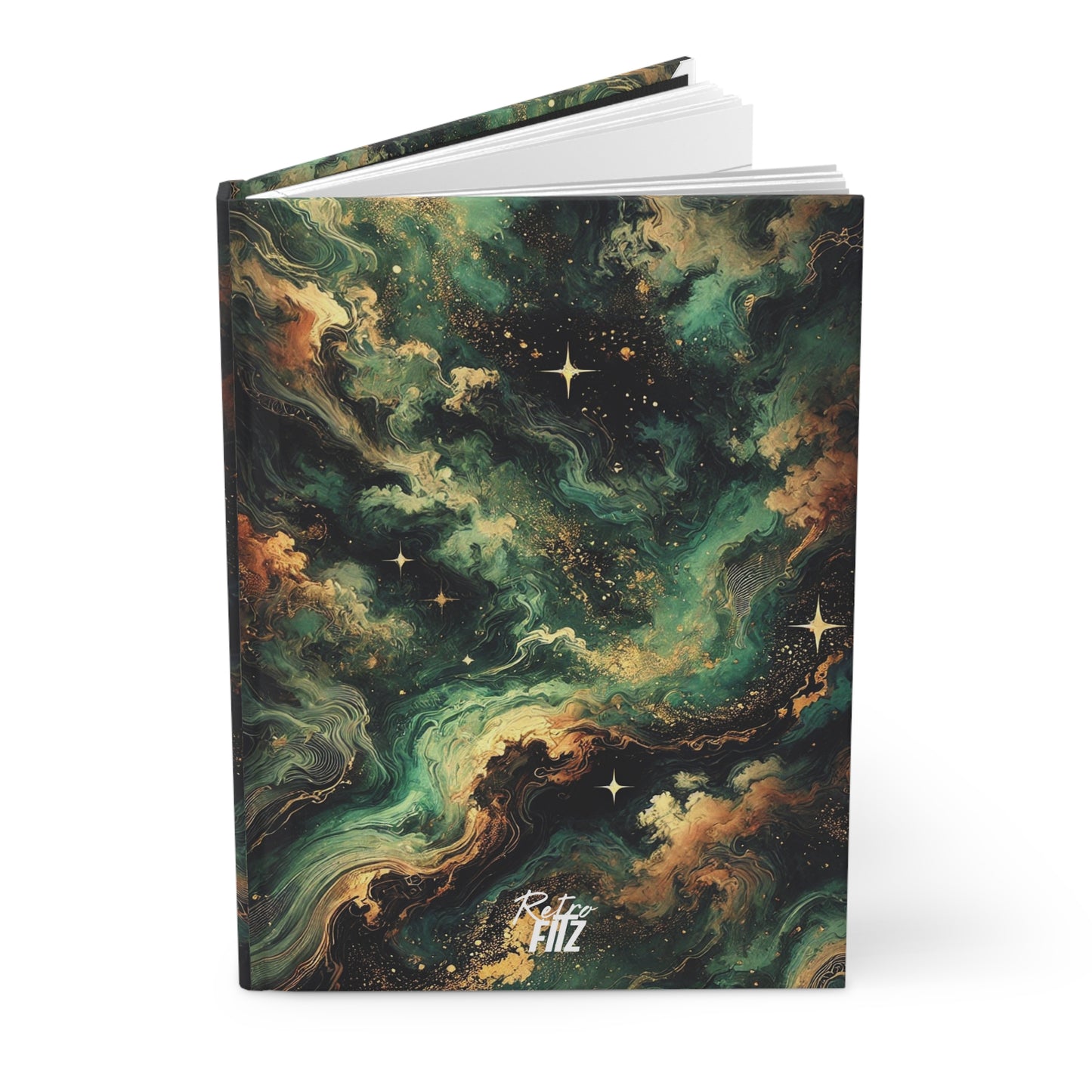 Golden Orbit Galaxy Hardcover Journal Matte